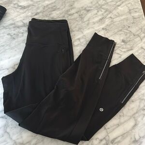3 pairs of black lululemon leggings size 4